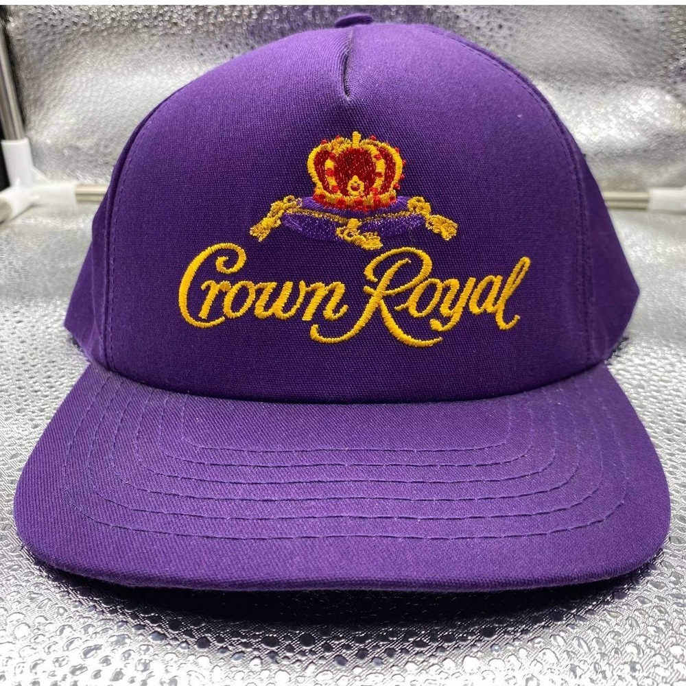 Crown Royal Snapback Hat Mens OSFM Purple Embroidered Logo Whiskey Promo‎ Cap